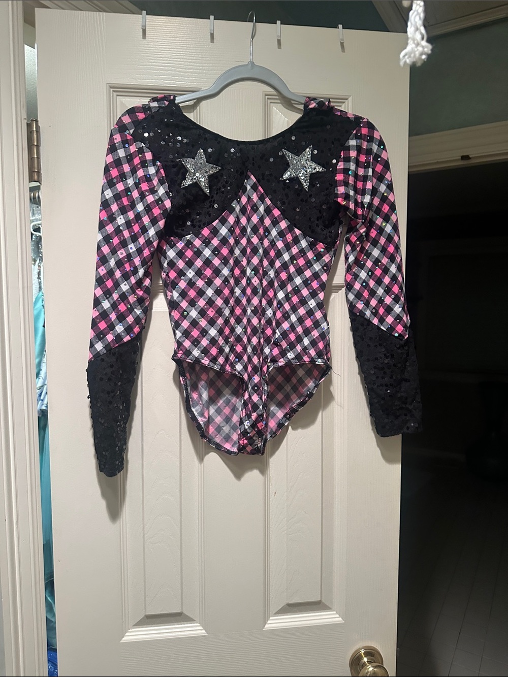 Pink and Black Star Girls' Costume Leotard
